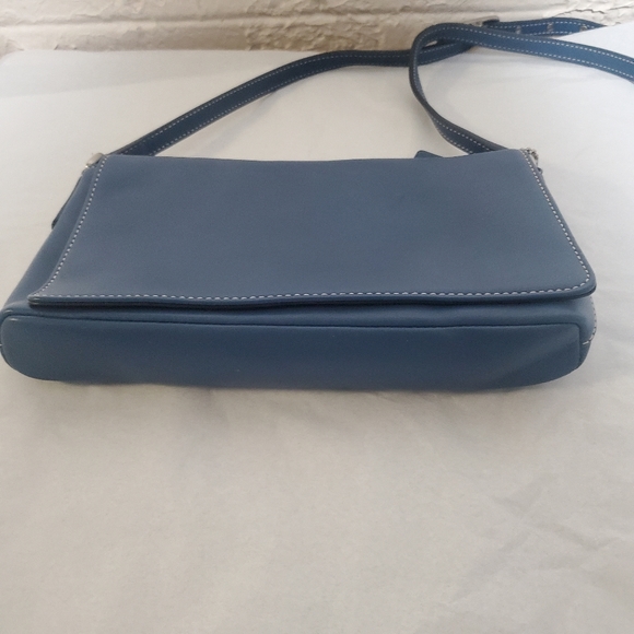 Coach "Demi" Blue Leather Crossbody Handbag - Picture 6 of 11